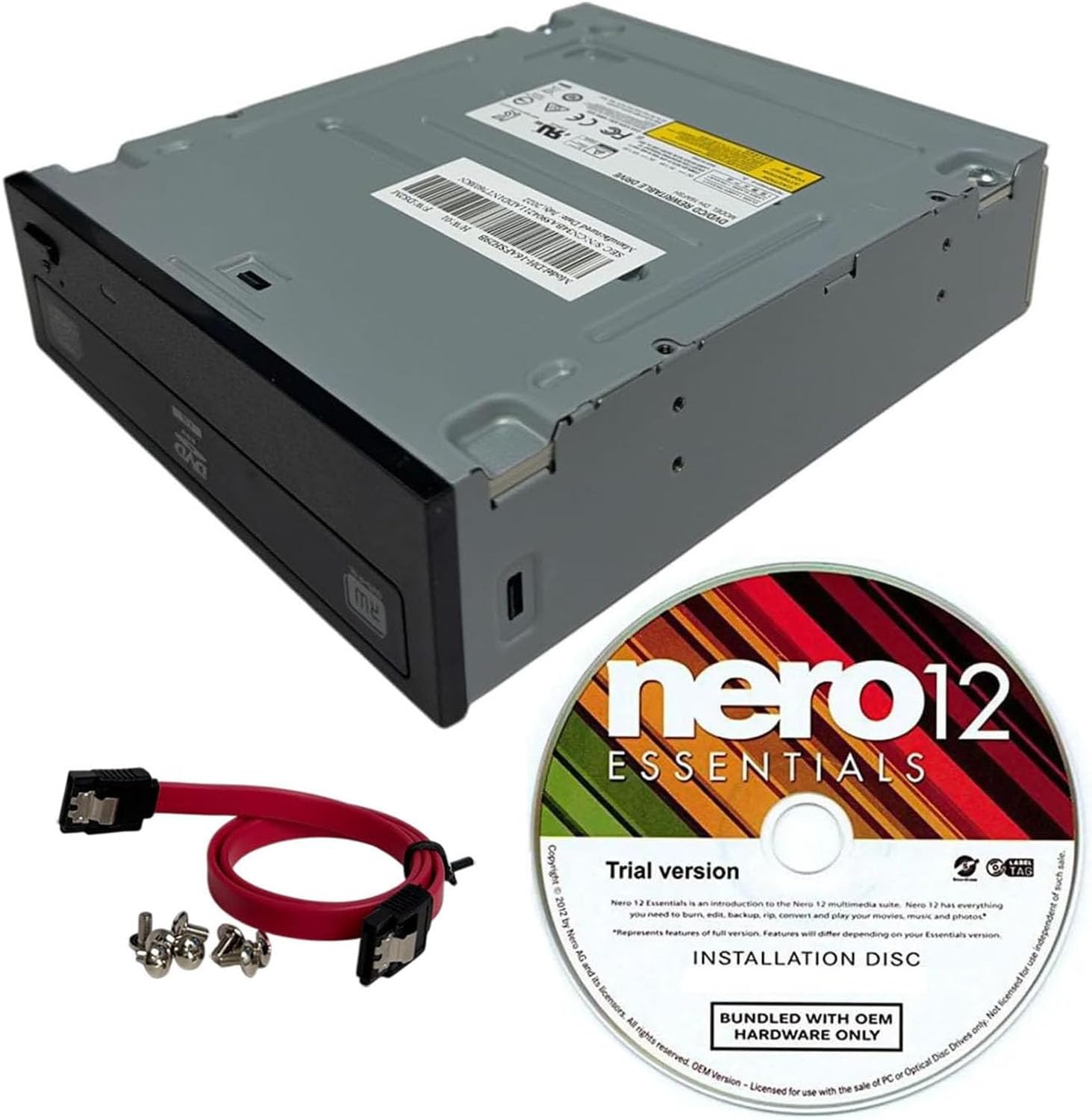 Bestduplicator Lite-On 24X SATA Internal DVD+/-RW Drive Optical Drive IHAS124-14 + Nero 12 Essentials Burning Software + Sata Cable Kit