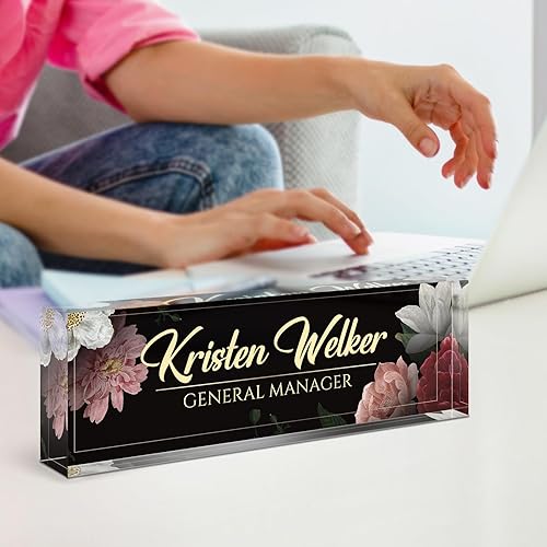 Miniatura 6 de Placa de identificación para escritorio, placa de nombre de escritorio personalizada, decoración de oficina para mujeres y hombres, accesorios de