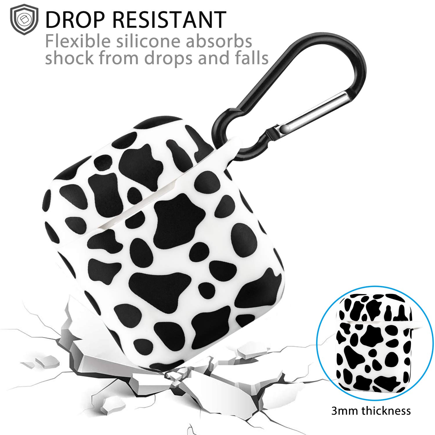 Amazon.com: Airpod Case Soft Silicone Flexible Skin Cow Print