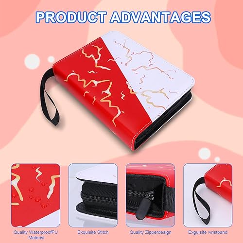 Vista 20 de Álbumes coleccionables para tarjetas coleccionables, carpeta de 4 bolsillos, funda de 400 bolsillos, carpeta de tarjetas de poliuretano con Blanco