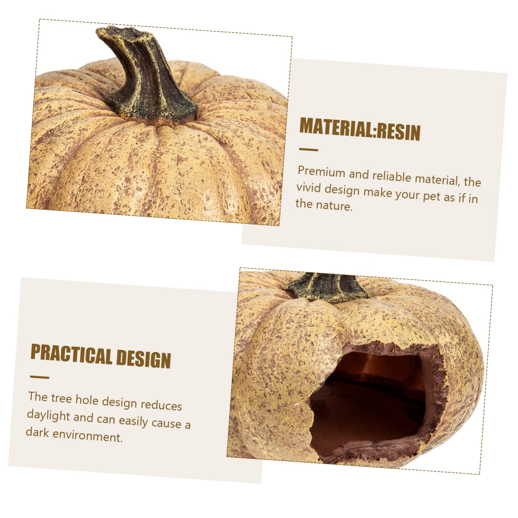 POPETPOP Nascondiglio Decorativo Per Rettili Forma Di Zucca Resistente All Usura Decorazione Delicata Per Terrario Accessori Per Rettili