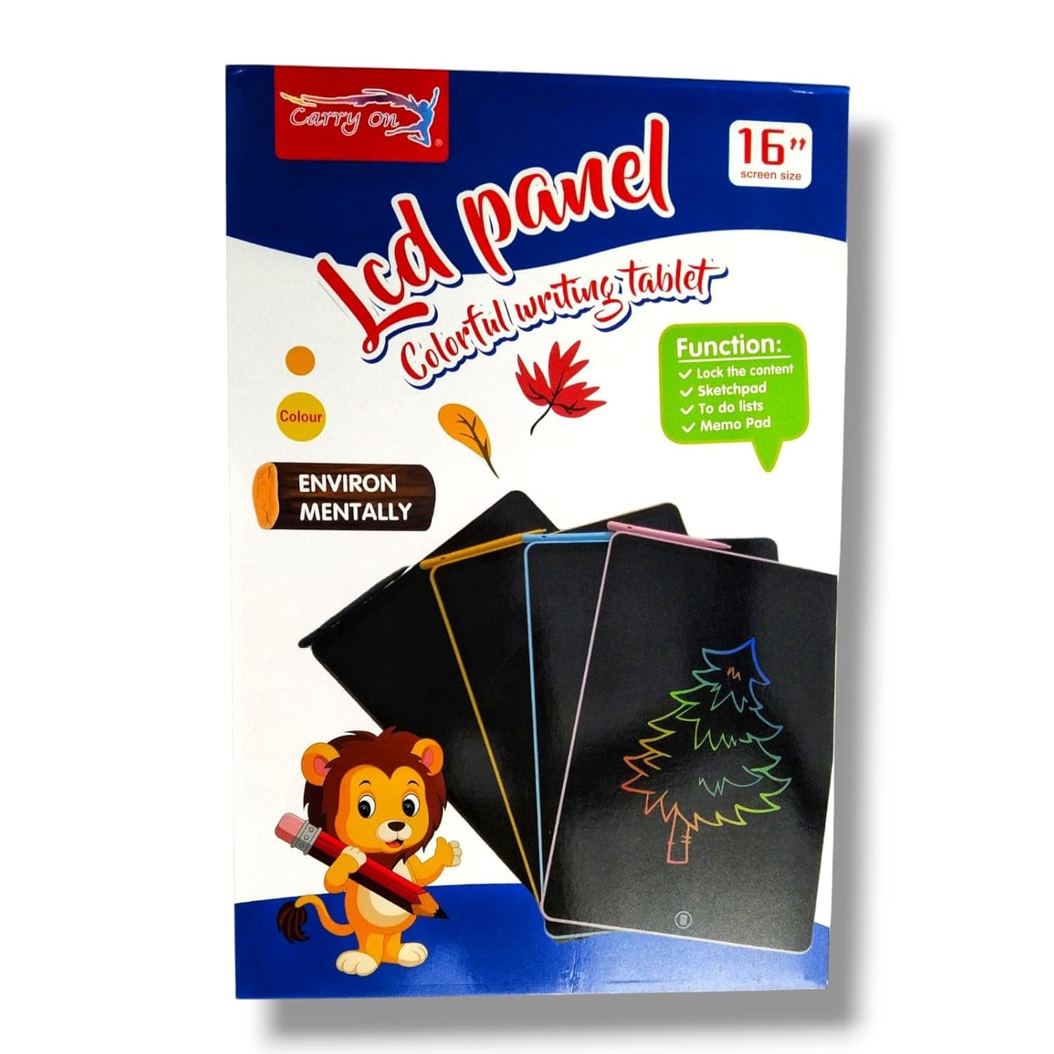 16 Inch LCD Writing Tablet Reusable E-Writing Pad for Kids & Adults Digital Drawing Board with Lock Button Kids, Pad, Educational ToyErasable Portable Doodle Mini Handwriting Pen-image-35