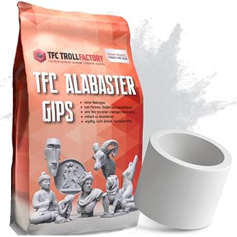 TFC Alabaster Plaster Natural White 5 kg Casting Compound for Silicone Moulds for Painting and Modeling Hand and Footprint Very Fine