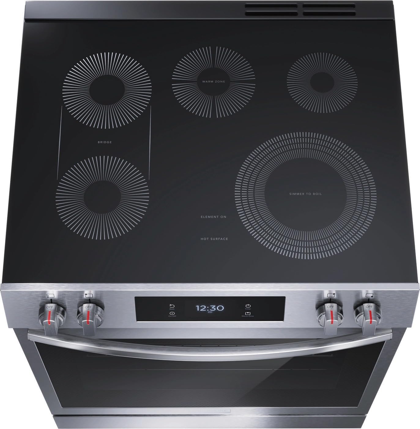 Frigidaire Gallery 30 in. 6.2 cu.ft. 5 Burner Element Slide-in Electric Range w/Total Convection & Air Fry, SmudgeProof Stainless GCFE3060BF