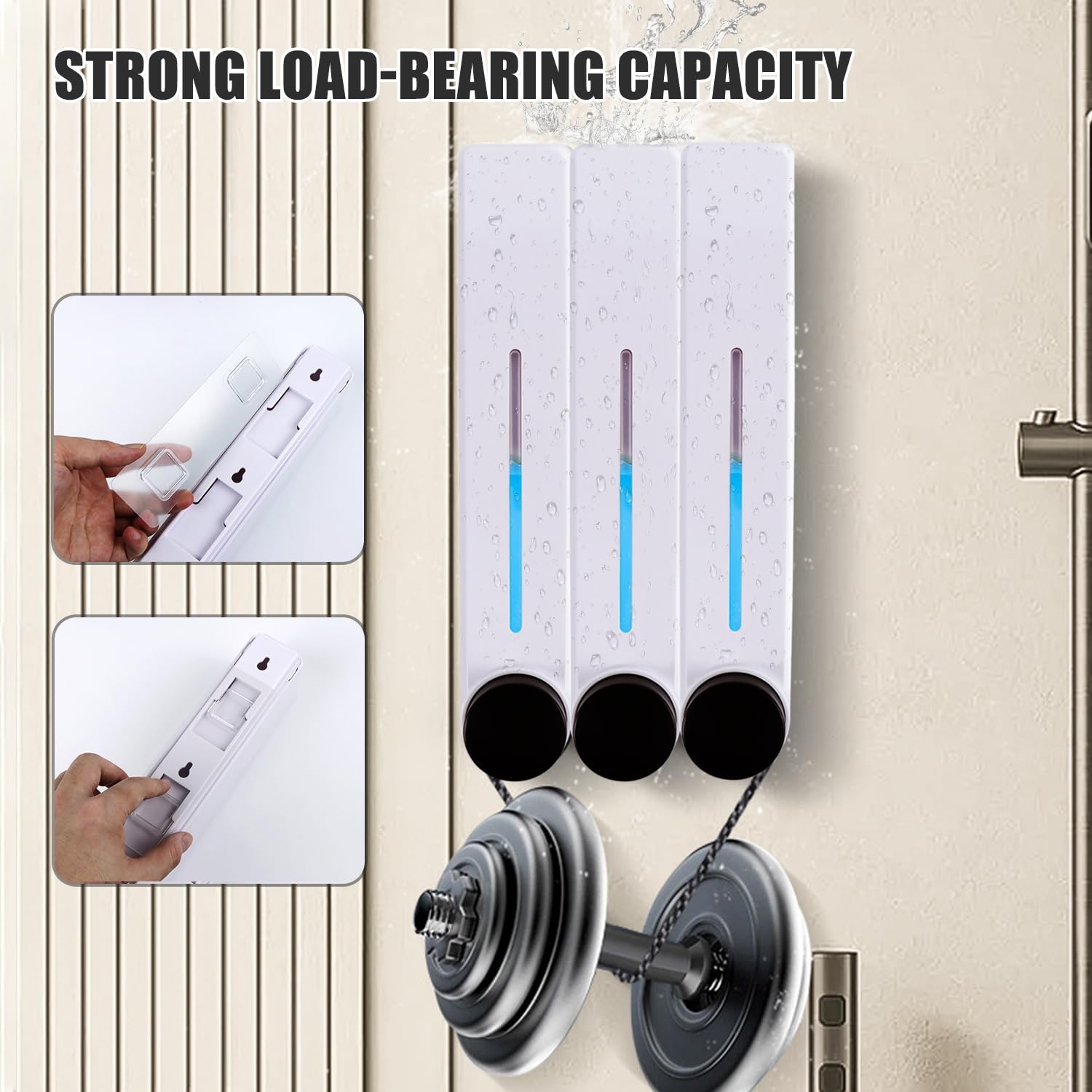 Dispenser Sapone Da Parete - 2 Pezzi Da 450ml, Adesivo Senza Fori - Foto 11