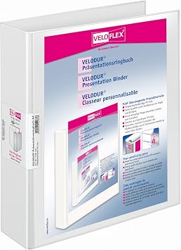 Veloflex VELODUR - Ring Binders White, Polypropylene, A4