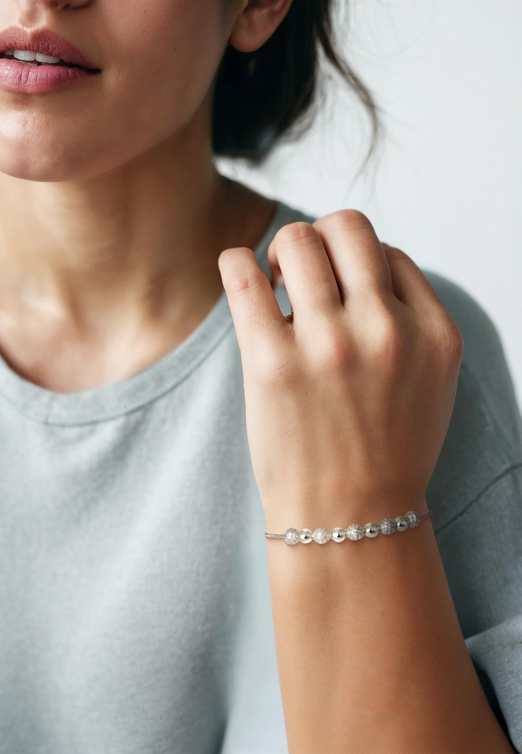 Sofia Milani - Bracciale da Donna in Argento 925 - con Pietra Zircone - Ciondolo a Sfera