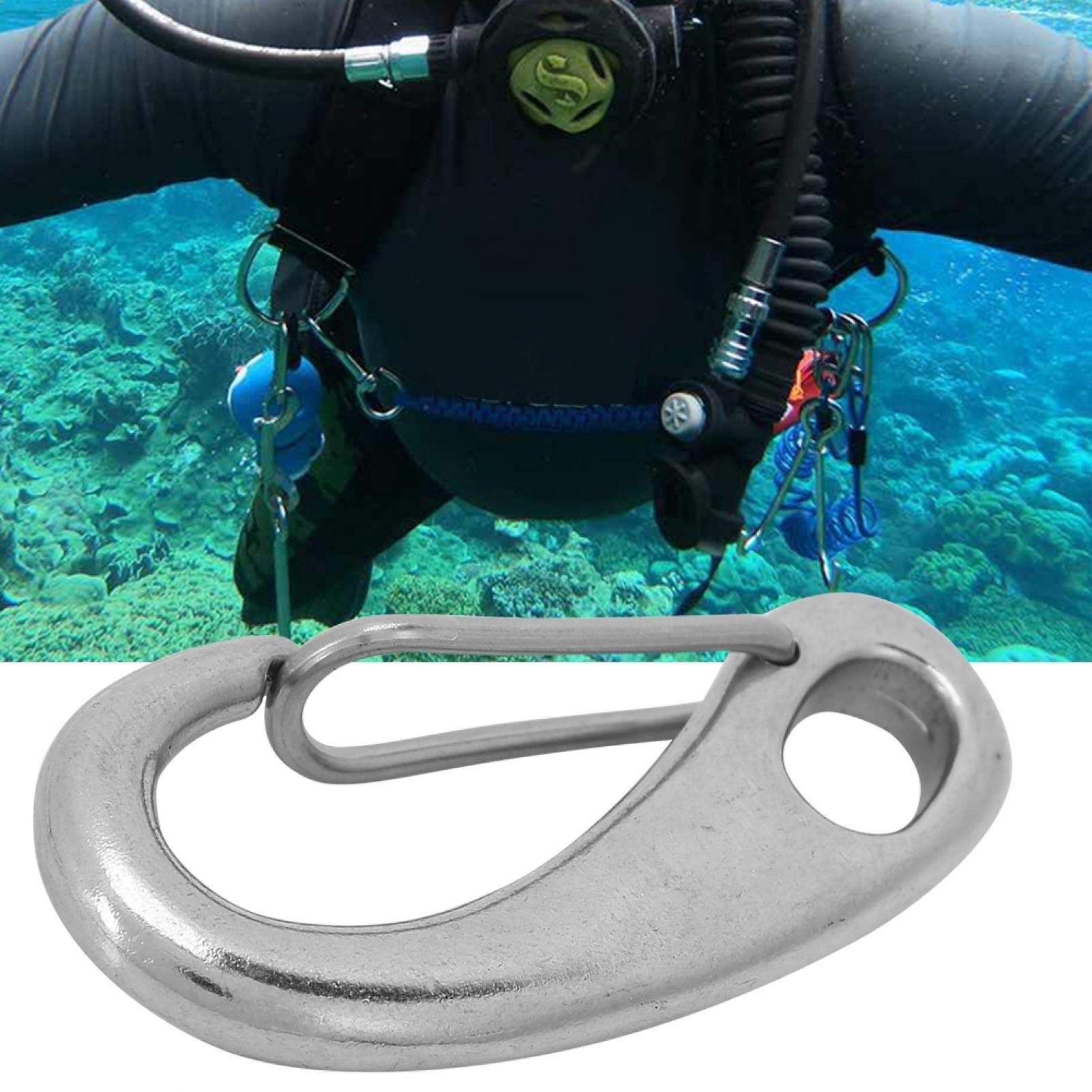 Mousqueton Double Pomya - Acier Inox 316, 10cm - Pour Plongée, Bateau, Sécurité