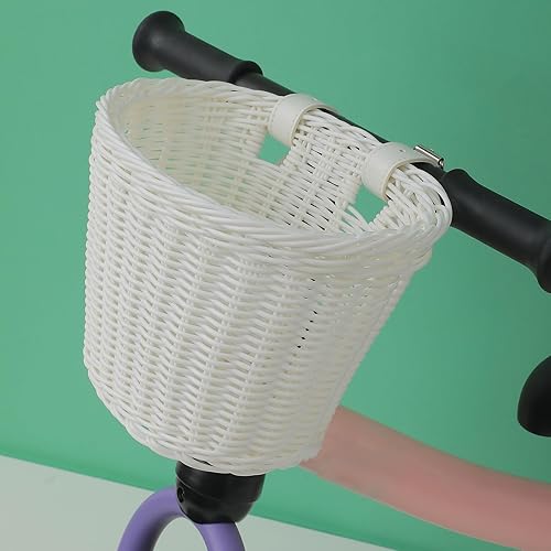 Miniatura 5 de Cesta de bicicleta, tejida a mano, gruesa, resistente, multifuncional, resistente, con soporte de carga, fácil instalación, almacenamiento de