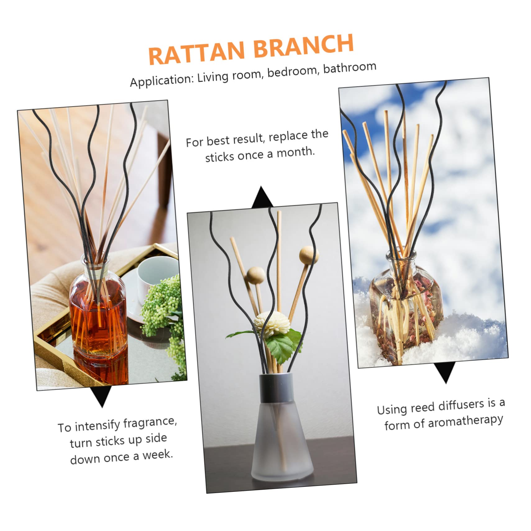 GRIRIW Diffuser Sticks 40 Pack Aroma Diffuser for Home Natural Essential Oil Fragrance