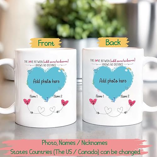 Miniatura 2 de Taza de café personalizada con texto en inglés "The Love Between Coffee" de 11 onzas de 15 onzas, regalo para Navidad, elige imagen, apodos,
