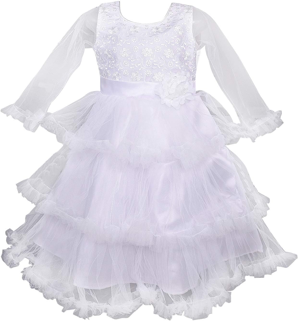 Wish Karo Girls Long Frock Dress - Net - (LF152)