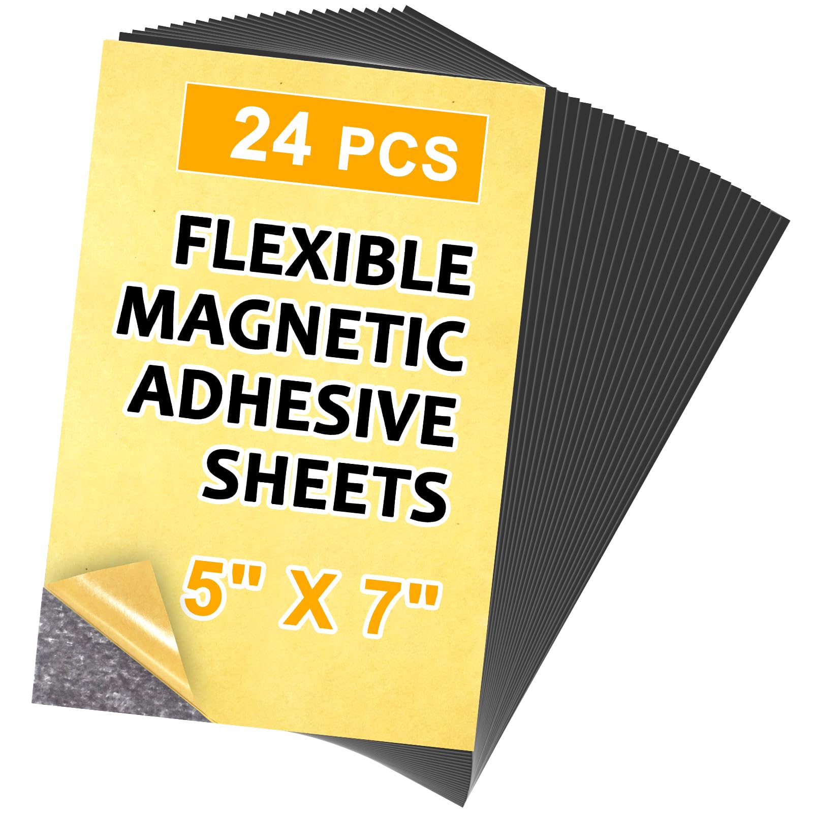 Towjug Hojas adhesivas magnéticas, 5 x 7 pulgadas, 24 piezas, papel magnético para fotos, manualidades, postales, bricolaje, etc.