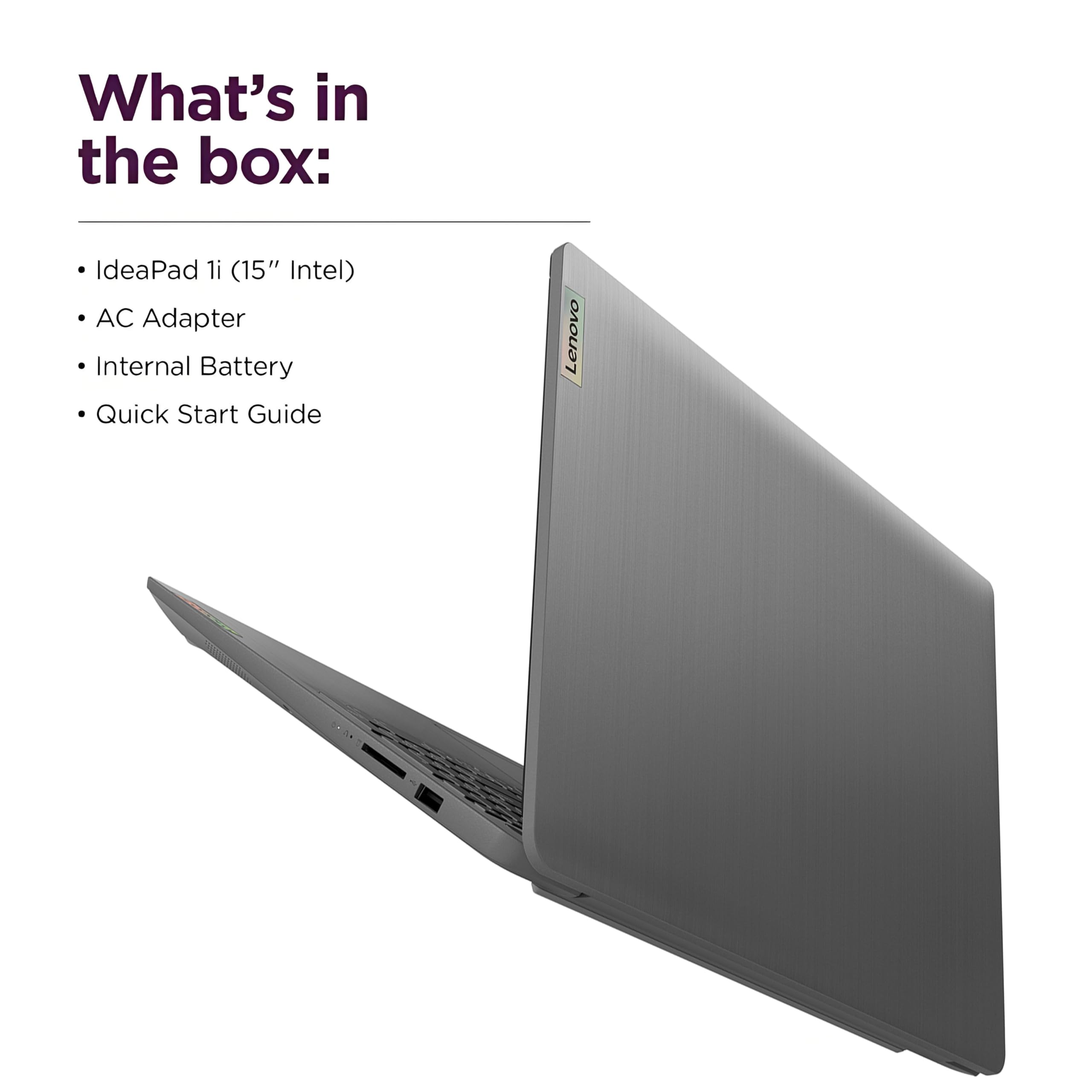 Lenovo Laptop for Business and Student with Lifetime Office 365, IdeaPad 15.6" FHD, 32GB DDR4 RAM, 1TB PCIe SSD, Intel Dual-Core, WiFi 6, Bluetooth 5.2, USB-C, WiFi 6, Windows 11, Gray