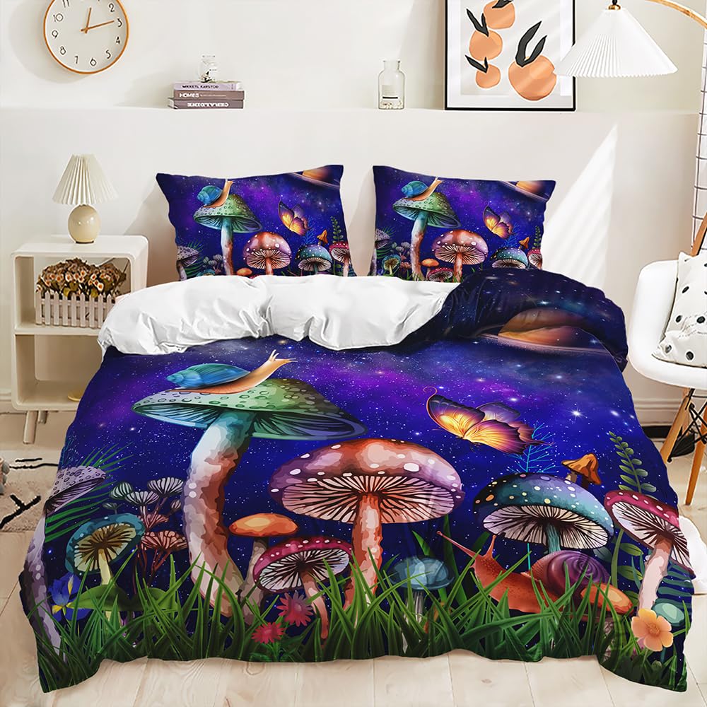 Amazon.com: Wofawofa Mushroom Duvet Cover Girls Comforter Cover Sets Twin  All Season Dreamland Princess Bed Set of 3 Piece with Zipper Closure  Fantasy Wedding Bedding Set (1 Duvet Cover + 2 Pillowcases)