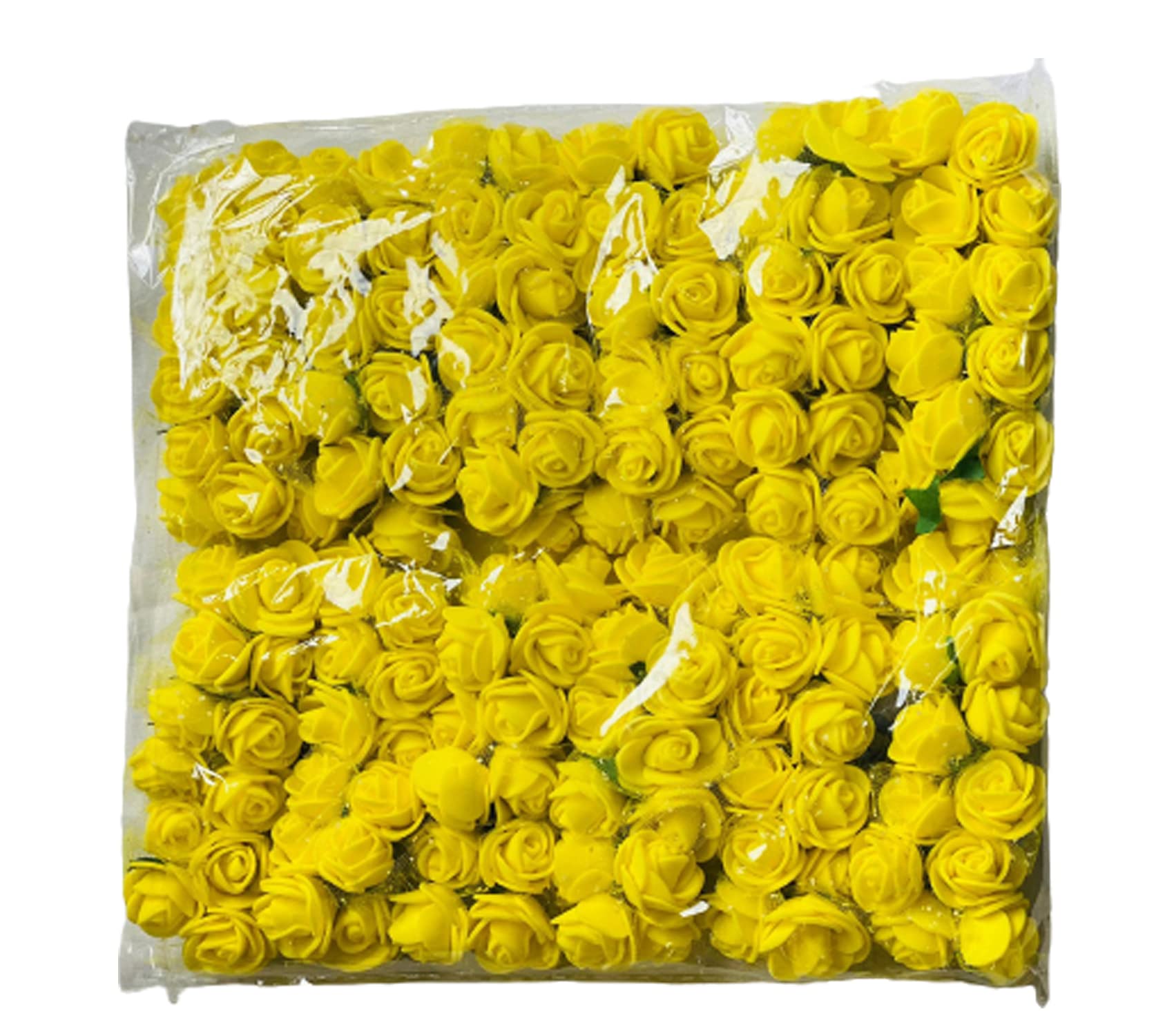 creative balloons Realistic Artificial Flowers Yellow Fake Rose Flower Heads Foam Roses With Stem For Bears Wedding Party DIY Craft Project Table Centerpieces 144 pcs