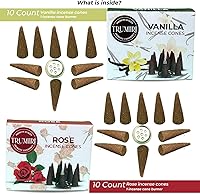Vista 73 de TRUMIRI Incense Cones - Combo Pack of 20 Cone Incense - 10 Nag Champa + 10 Palo Santo - Insence Cones - Incense Cones Scented - Cone Incense Scents