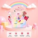 Real Kids Makeup Kit for Girls | 16 Pcs Unicorn Soft Bag with Beauty Set | Washable Play Makeup Kit Includes Eyeshadow, Blush, Compact Powder, Lip Gloss, Brushes & More | Birthday Gift for Ages 7–16 gallery image