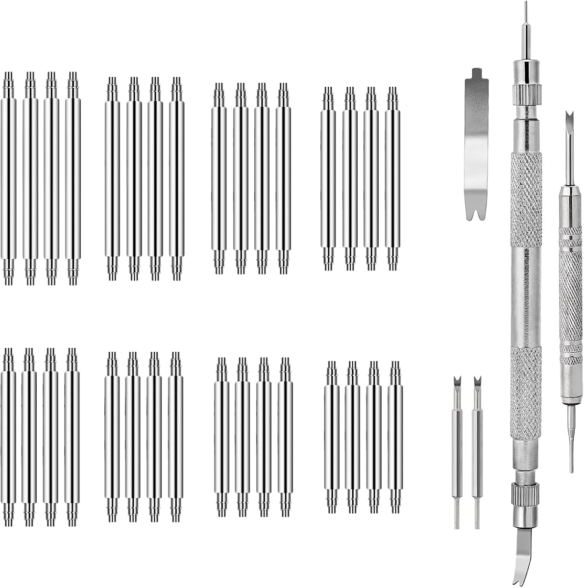 Sliverdew Watch Pins Replacement Kit, 37 Pcs Spring Bar Tool | Heavy Duty Stainless Steel Band Link Removal Kit Wrist Bands Strap Removal Repair Fix Tools Diameter 1.5mm