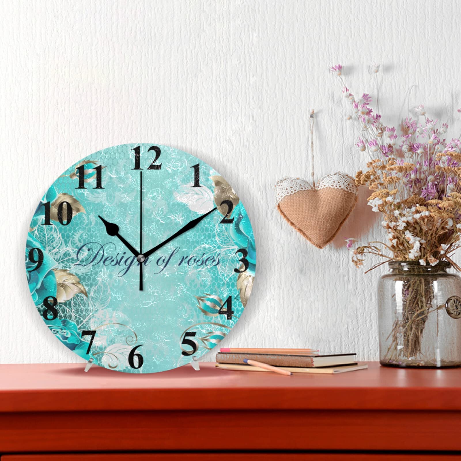Bongelli Preziosi Orologio Da Parete Rotondo Con Fiori Dal Design Moderno Ed Elegante Me2463 Cpamb