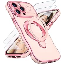for iPhone 14 Pro Max Cute Wavy Edge Phone Case + Stand,Pink