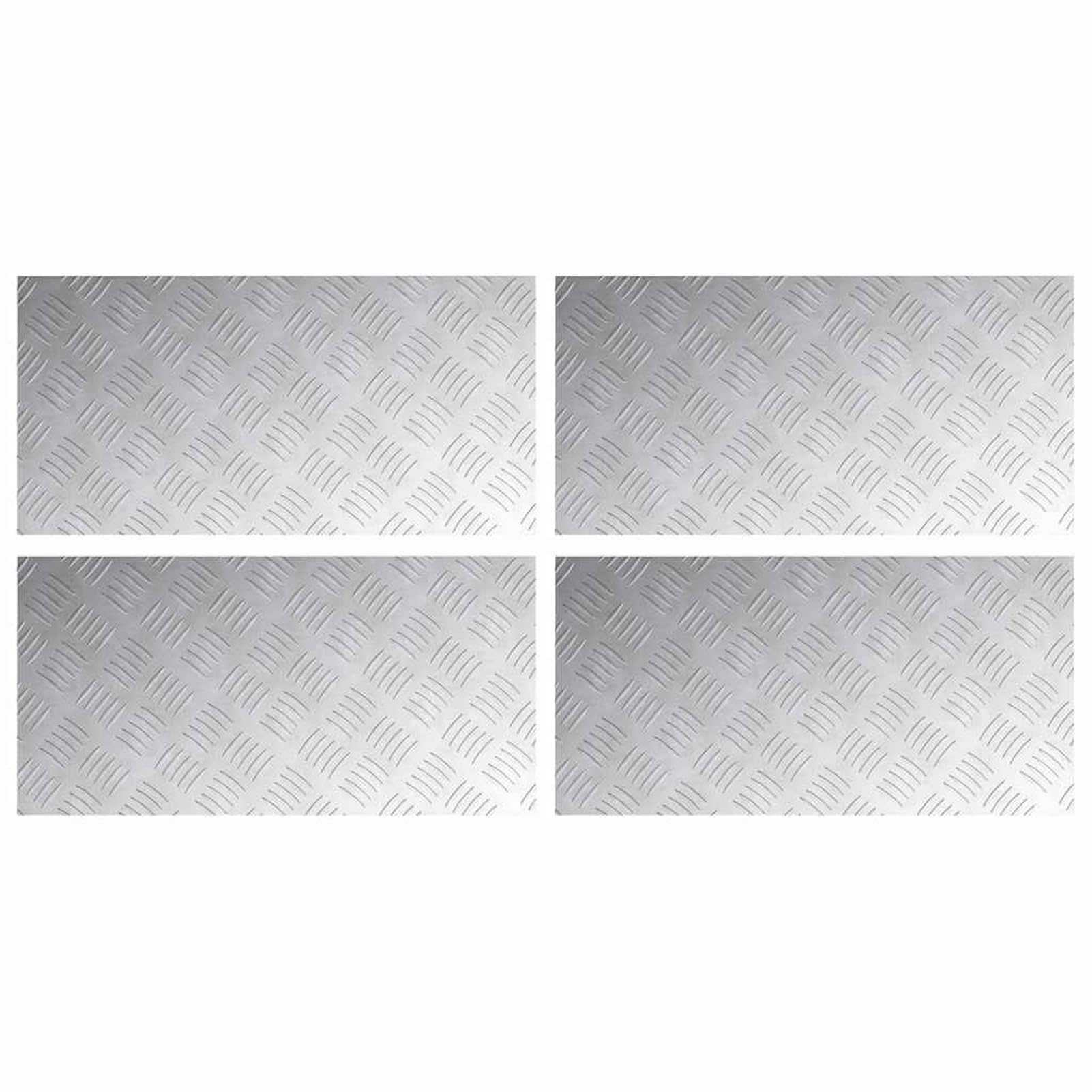 ATOMSTACK MAKER Stopnie schodowe, prostokątne, aluminiowe, 4 sztuki – antypoślizgowe stopnie schodowe 60 x 30 cm, srebrne, nowoczesne wzornictwo z blachy ryflowanej, do użytku wewnątrz i na zewnątrz