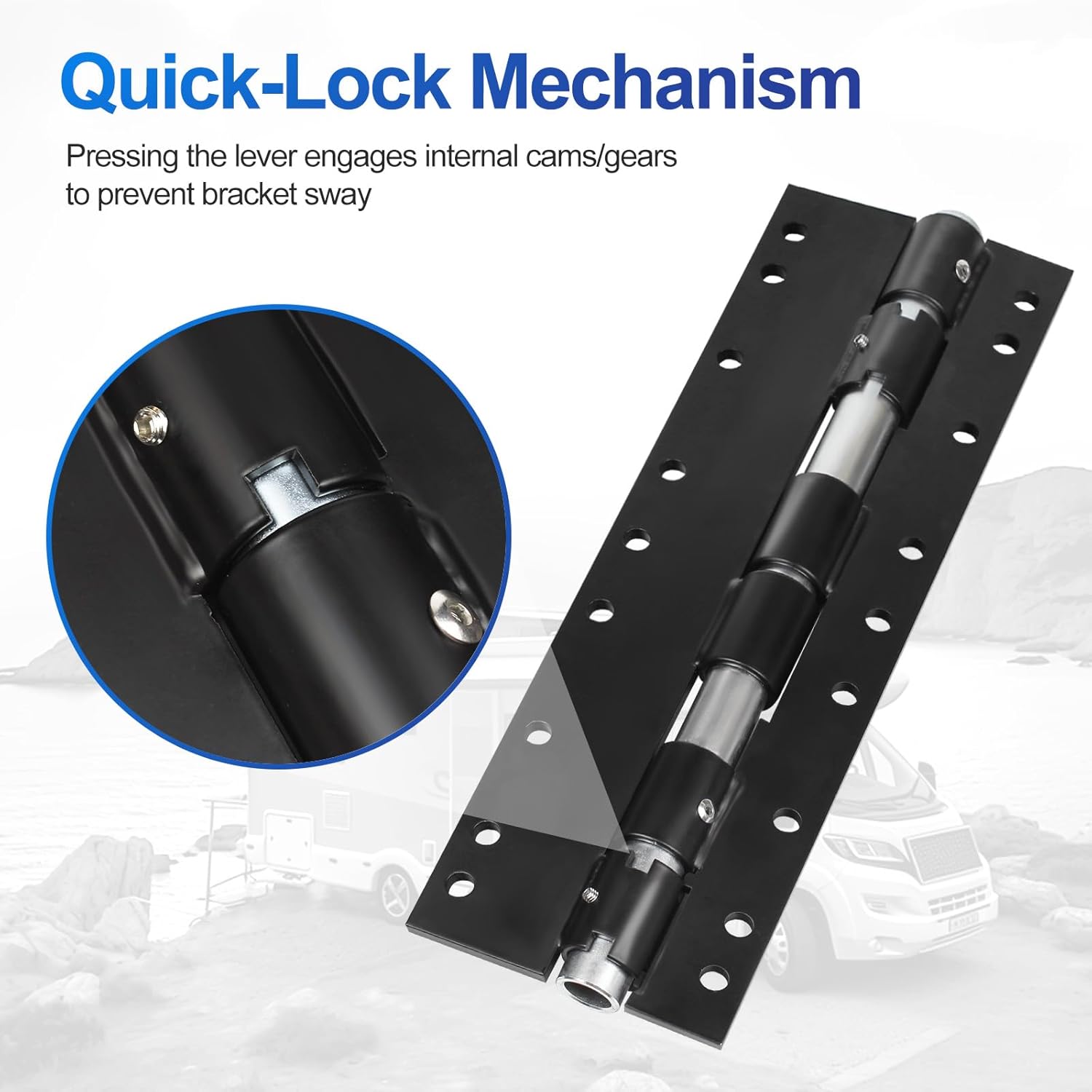 55722 Swing Away Bracket - Camper Jack Mount Extension Bracket for Easy Access & Space Saving |Black(2 Packs)