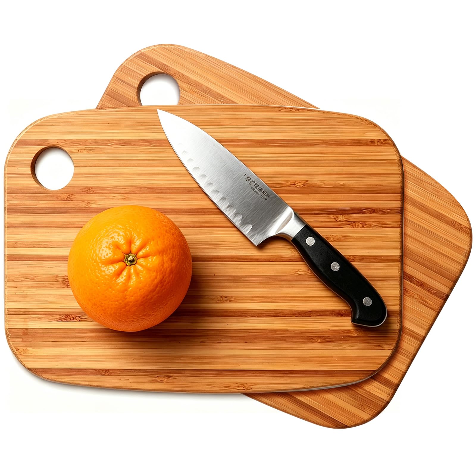 Muiltvoe Large Acacia Wood Cutting Boards for Kitchen with Hanging – Big Wooden Cutting Board for Vegetables, Bread, Steak, Meat, Cheese, Charcuterie - BPA Free, 14" x 11"