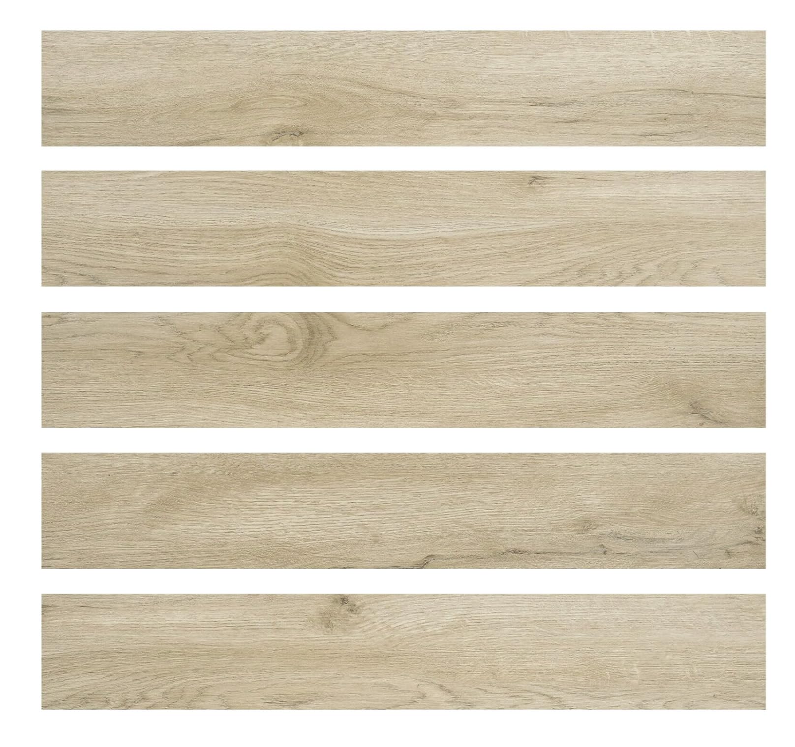 Mysflosy Pavimento in vinile autoadesivo, in PVC, effetto legno, impermeabile, colore rovere naturale, 15,24 cm x 91,44 cm, rivestimento per pavimenti in vinile, 36 tavole, copertura 5 m²