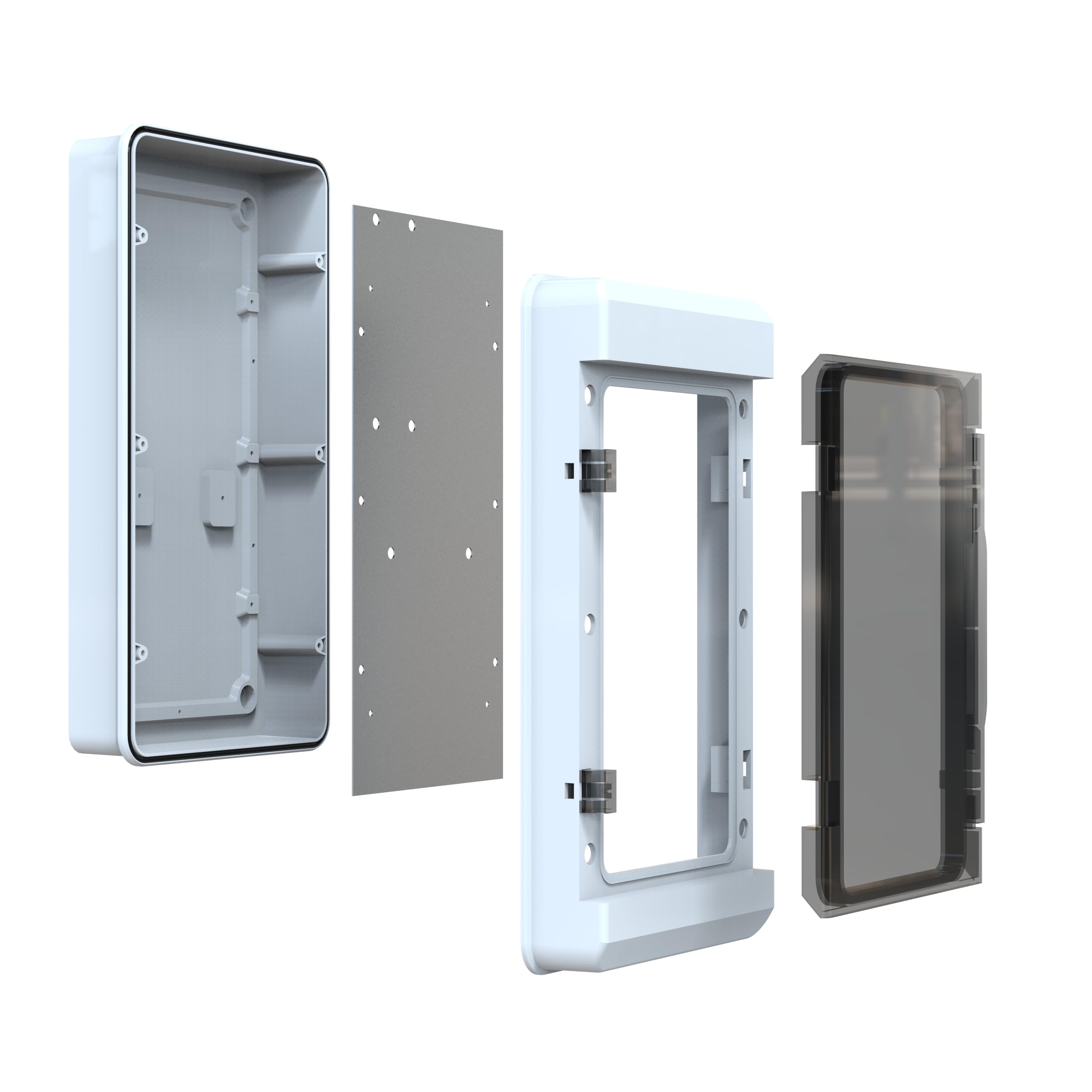 YAVUZ Abs Pano 23.5 x 43.5 x 11.5 cm Taban Saclı IP65 Plastik Pano Montaj Plakalı Elektrik Kutusu Pa