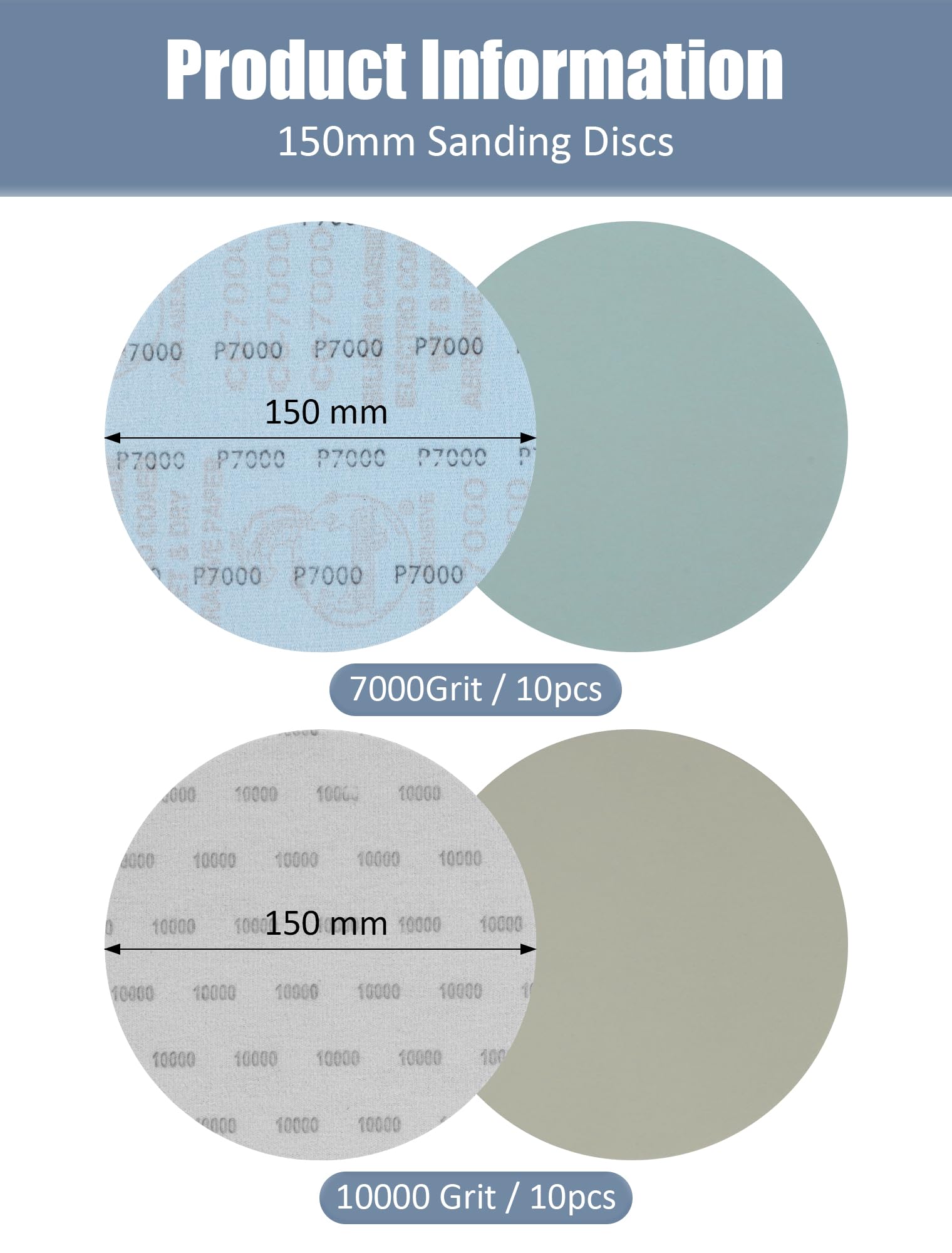 20Pcs 150mm Wet & Dry Sanding Discs 7000/10000 Grit Sandpaper - Image 2