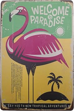 Metal Vintage Tin Sign Decor-Bird Wall Decor for Bar Pub Home Funny Retro Art Sign 12" X 8"