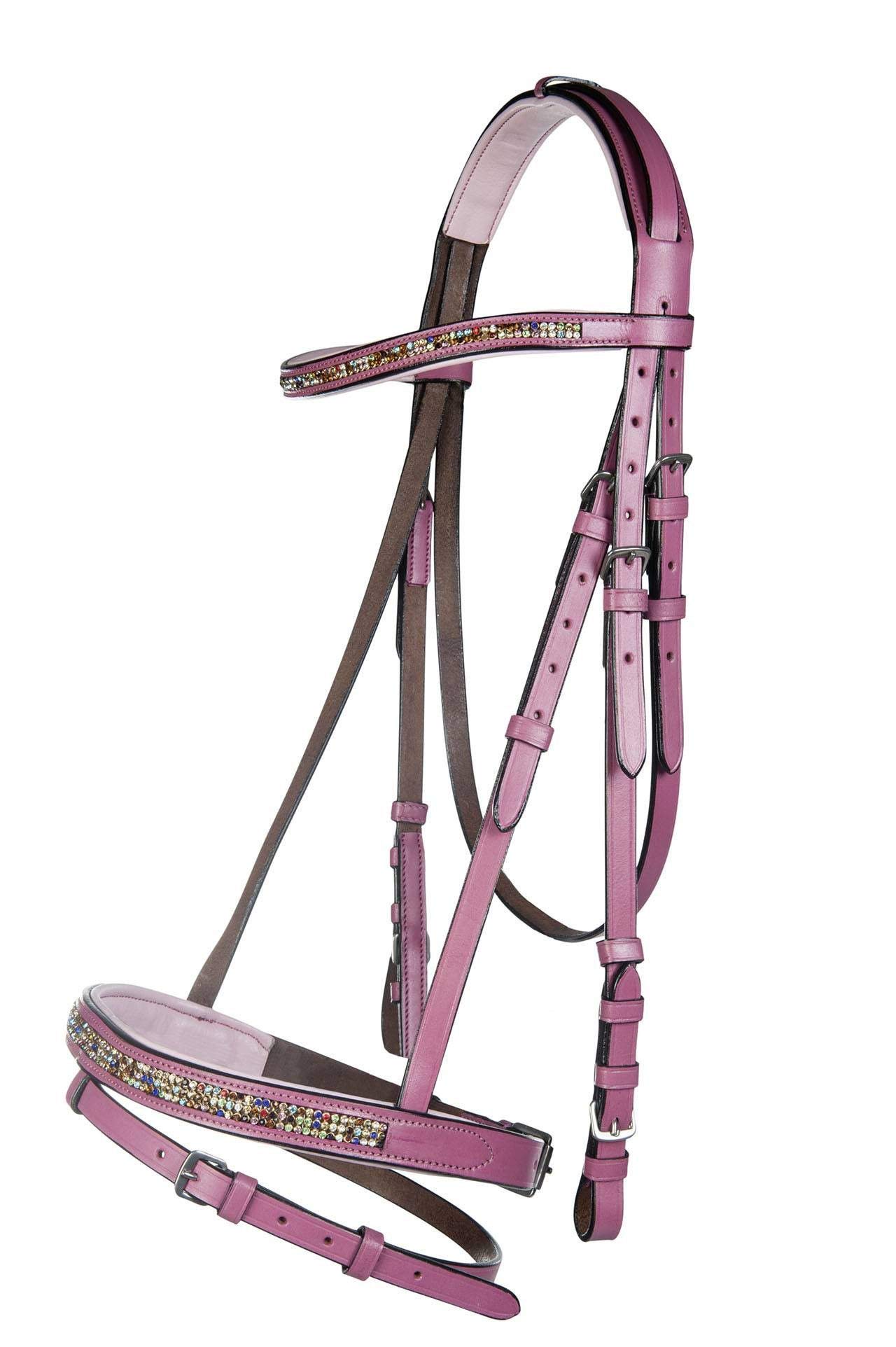 Cabestro de equitación HKM rosa para el paseo diario del poni shetty
