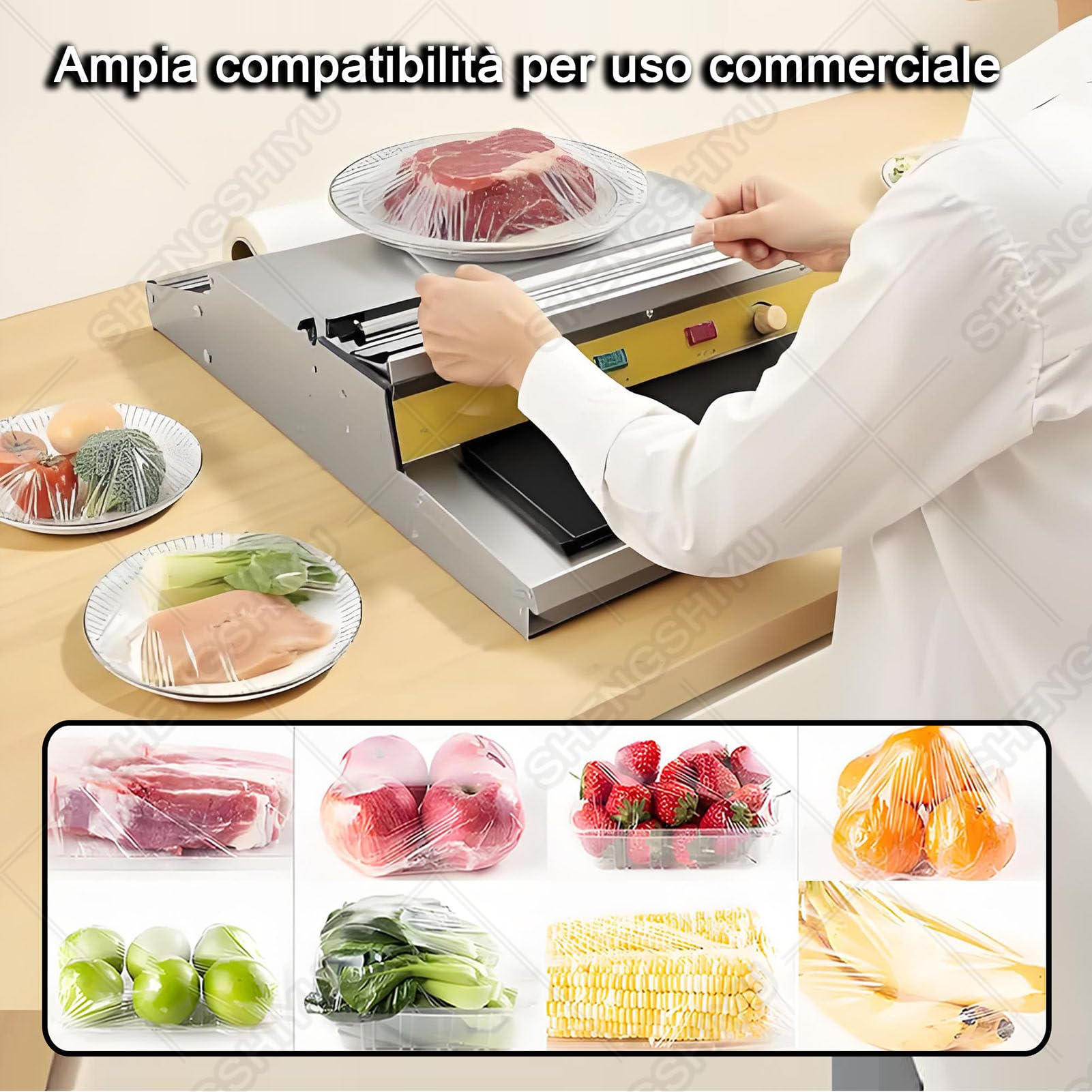 Máquina Envolvedora de Film Alimentario, Selladora de Film Transparente