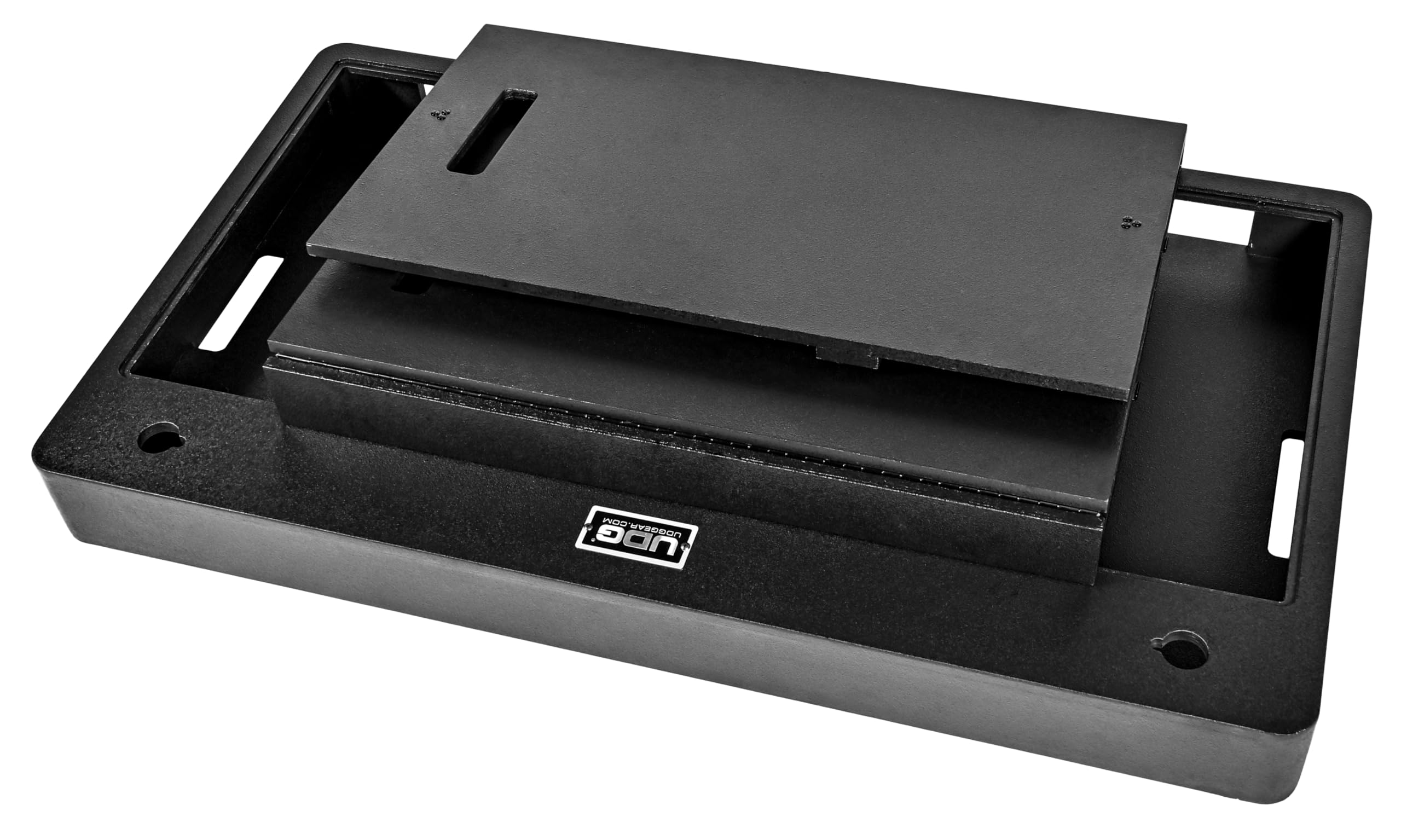 UDG Ultimate DJ Podium Workstation, Schwarz (U91106BL) | Hochwertiges modulares DJ-Podium für saubere professionelle Setups; robust, flexibel und einfach zu konfigurieren