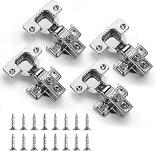 Evanda Cabinet Hinges, 4 Pack Stainless Steel Overlay Soft Close Hinges, for Kitchen Cabinet Door Hinge, with Mounting Screws