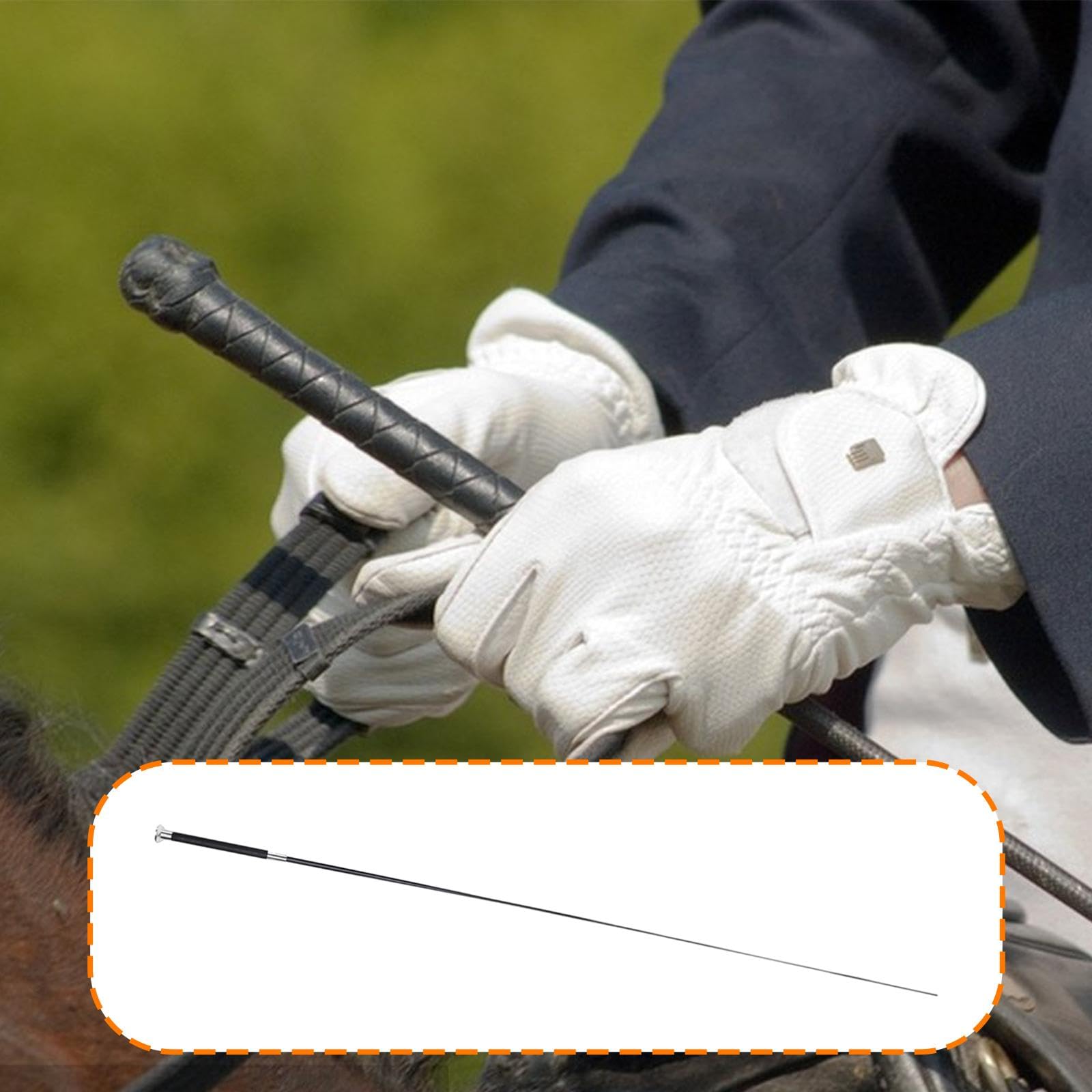 Frusta da Equitazione, Frustino in PU con Manico Telescopico, Ideale per Equitazione All'aperto, Dressage E Come Accessorio per Servizi
