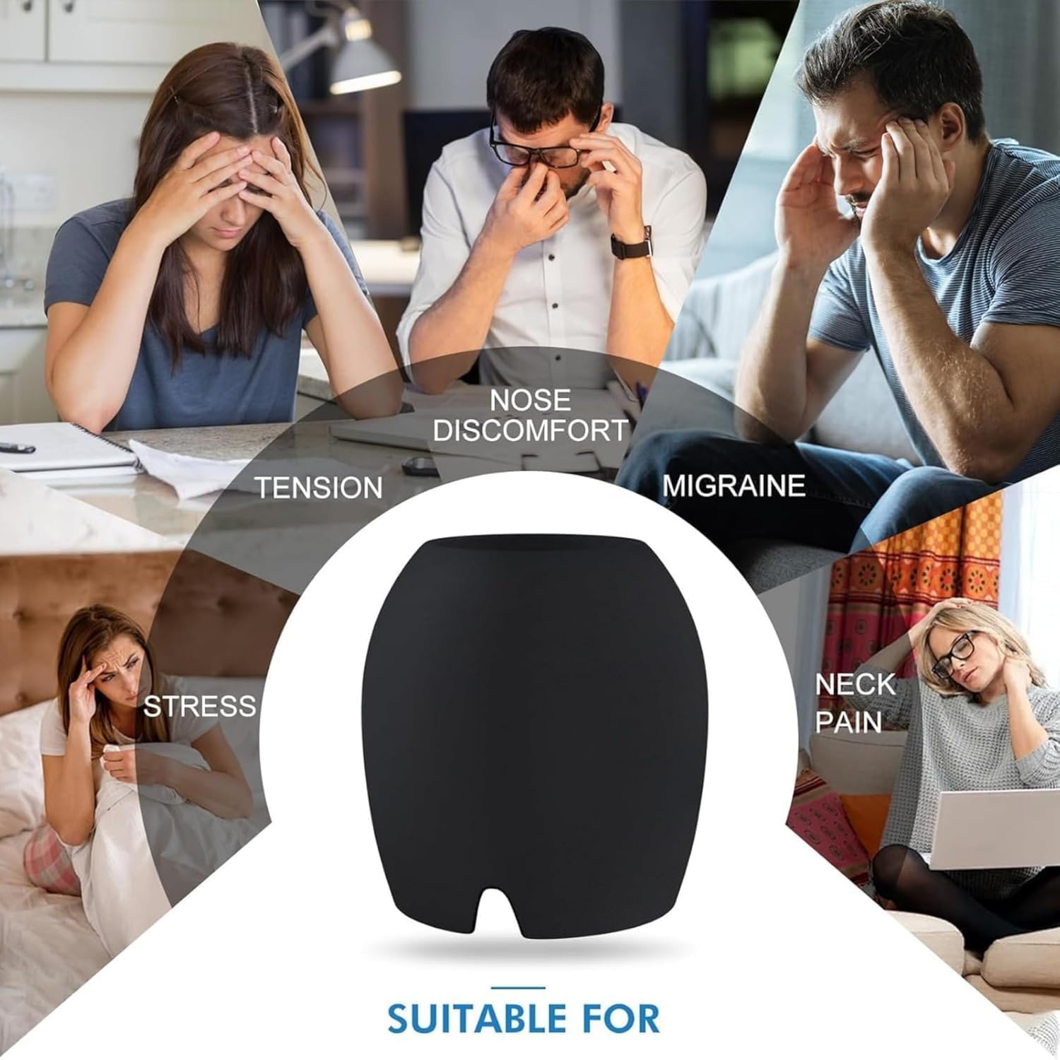 Sohansh Migraine Relief Cap β Cold Therapy Headache Relief Hat with Ice Pack | Reusable Cold Compress Head Wrap for Migraine, Sinus Pressure, Tension & Stress Relief | Soothes Puffy Eyes & Provides Instant Cooling Comfort- Multicolor (Pack of 1) 3