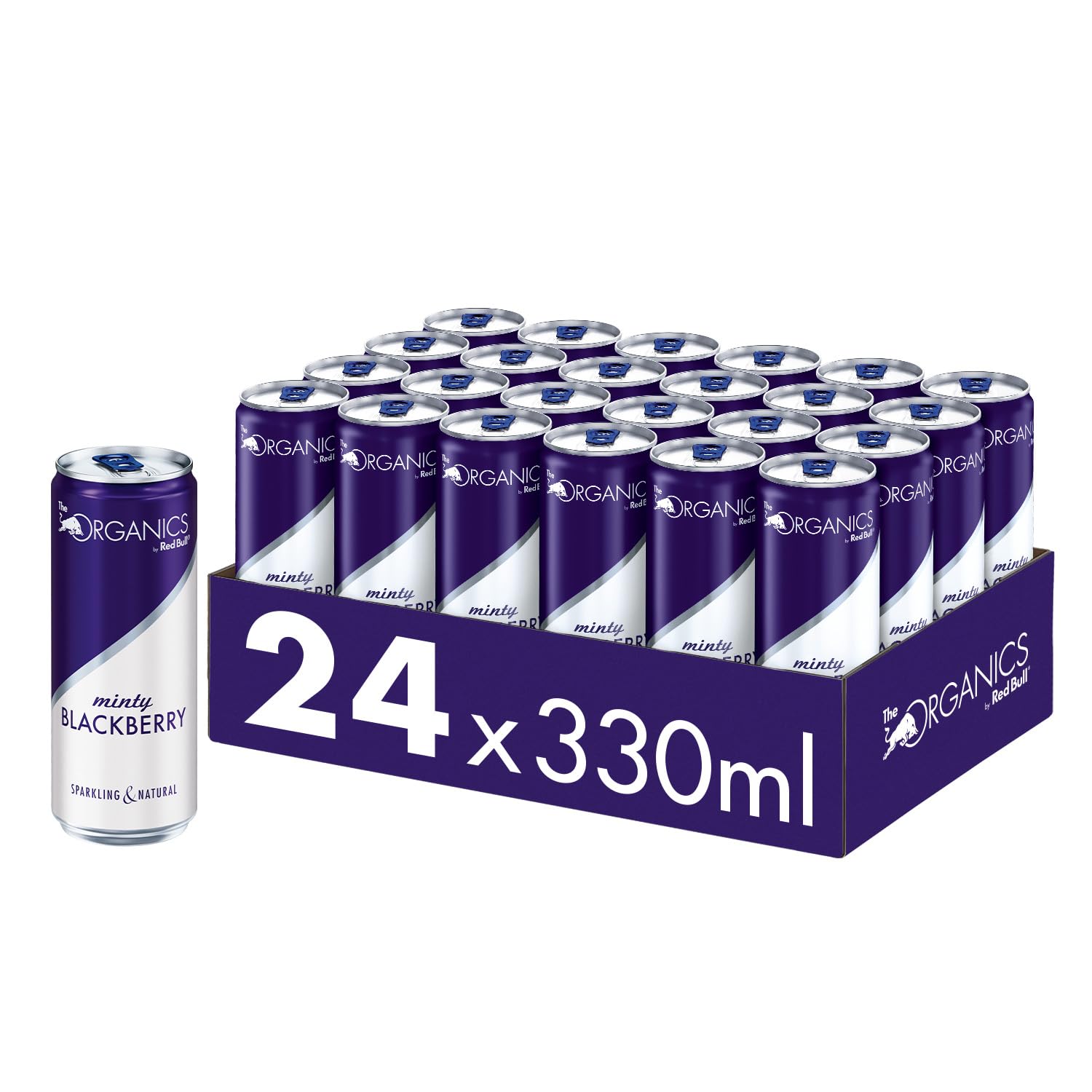 ORGANICS Minty Blackberry by Red Bull - 24er Palette Dosen - Bio-Erfrischungsgetränke mit - 100% natürliche Zutaten, EINWEG (24 x 250 ml)