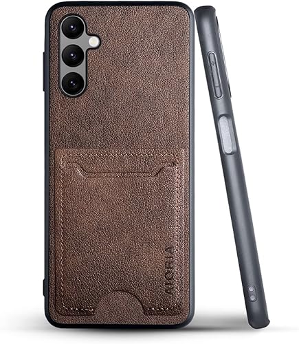 Miniatura 6 de AIORIA Funda para Samsung Galaxy A14 con tarjetero de cuero de primera calidad, ranura para tarjeta retro, funda protectora completa para Samsung