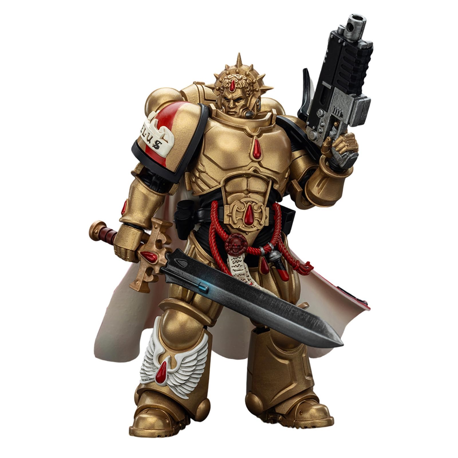 GWTCTOY JoyToy Warhammer 40K Genuine License 1:18 Action Figures, Blood Angels Captain with Heavy Bolt Pistol Power Sword