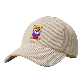Colorful Cat Baseball Cap for Men Women Caps Corduroy Hat
