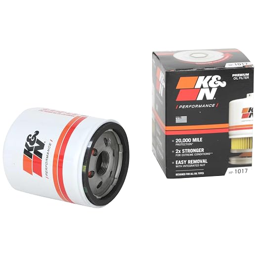 K&N Oil Filter: 20,000 Mile Engine Protection with Wrench Off Nut, HP-1017