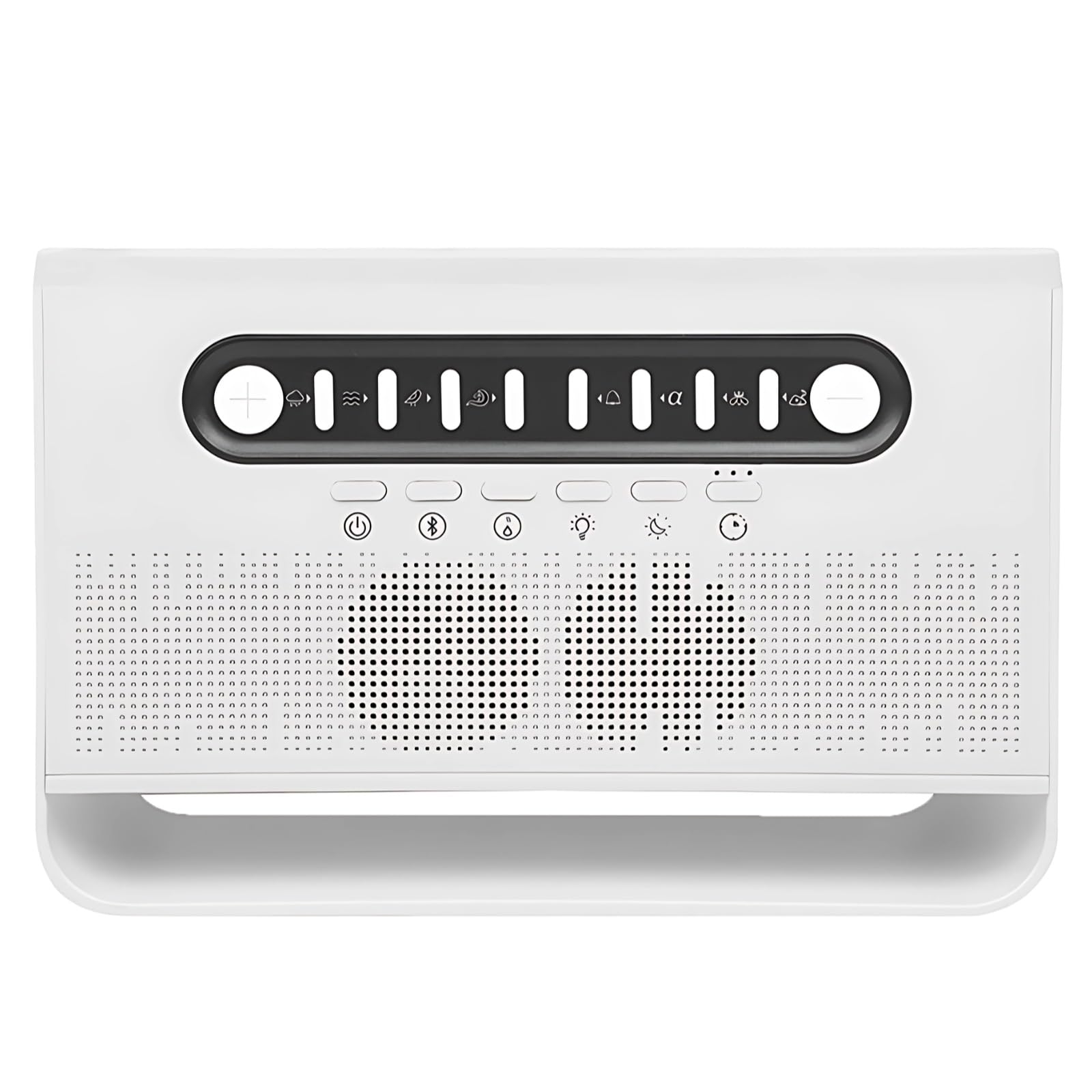 Diffusore di oli essenziali, diffusore di fiamma con 7 colori, altoparlante wireless e umidificatore acustico bianco, macchina per aromaterapia da tavolo per casa e ufficio, 200 x 90 x 130 mm, idea