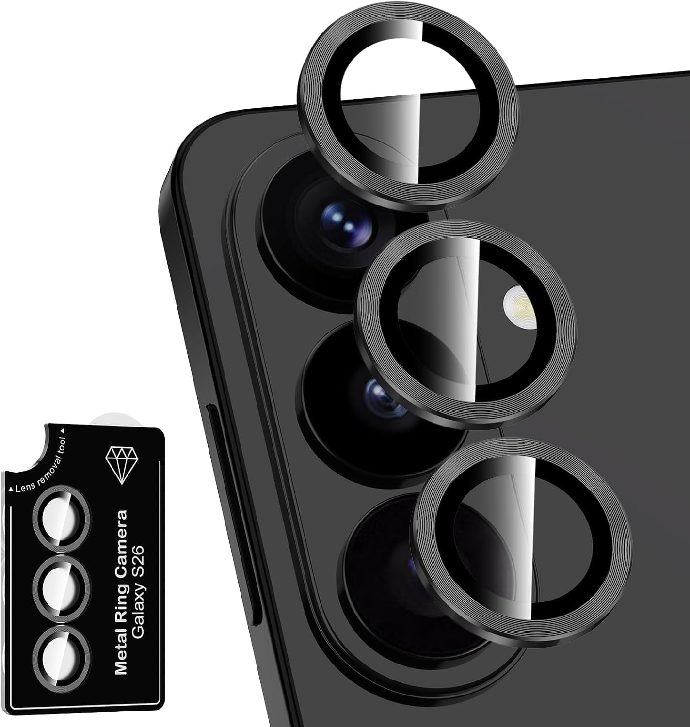 Premium Camera Lens Protector Compatible For Samsung Galaxy S26 5G (Black) Camera Lens Protector – 9H Tempered Glass, Military-Grade Anti-Scratch, Case-Friendly, Easy Install Frame-image-32