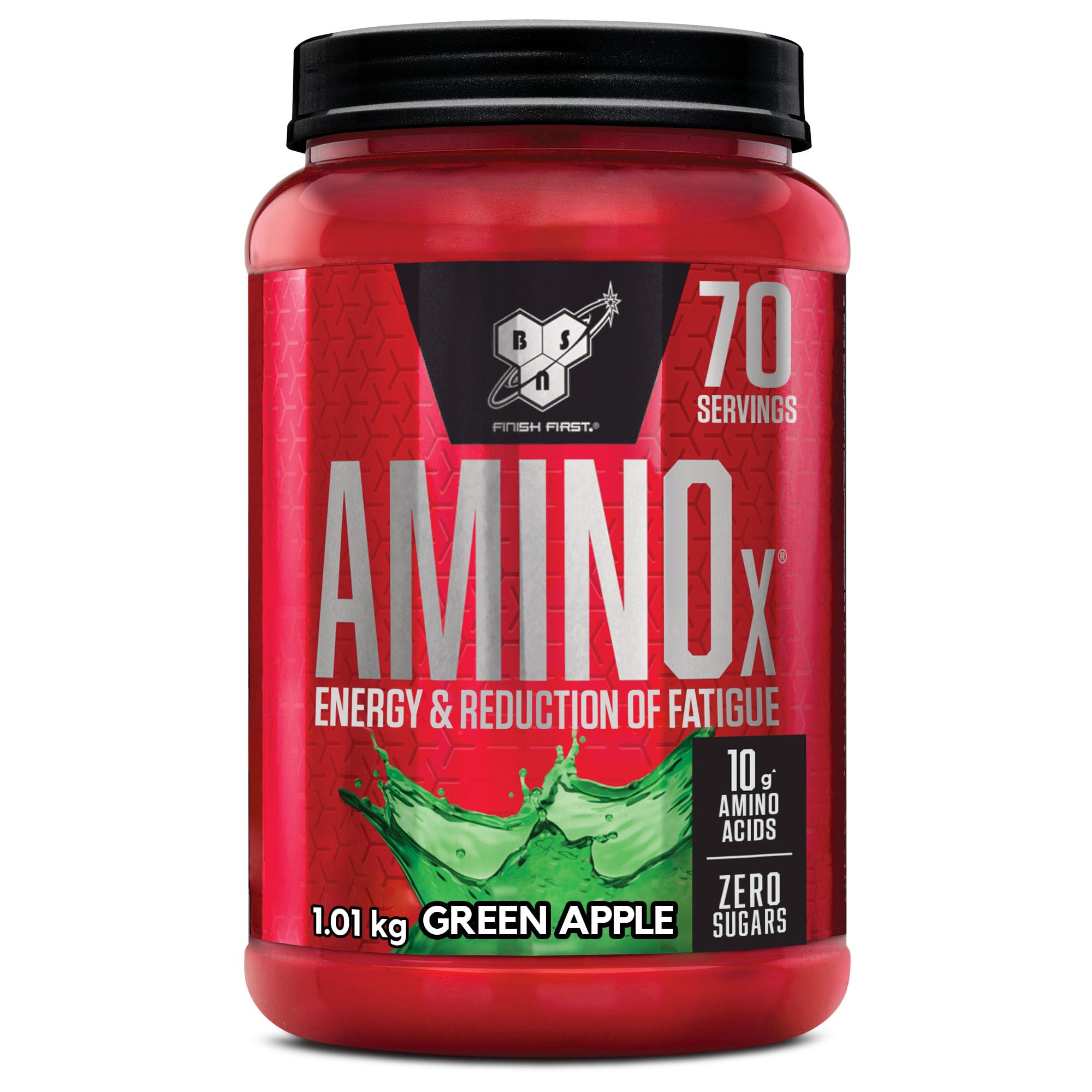BSN Nutrition Amino X Complément avec vitamine D, vitamine B6 et acides aminés, Goût Pomme verte, 70 portions, 1 kg