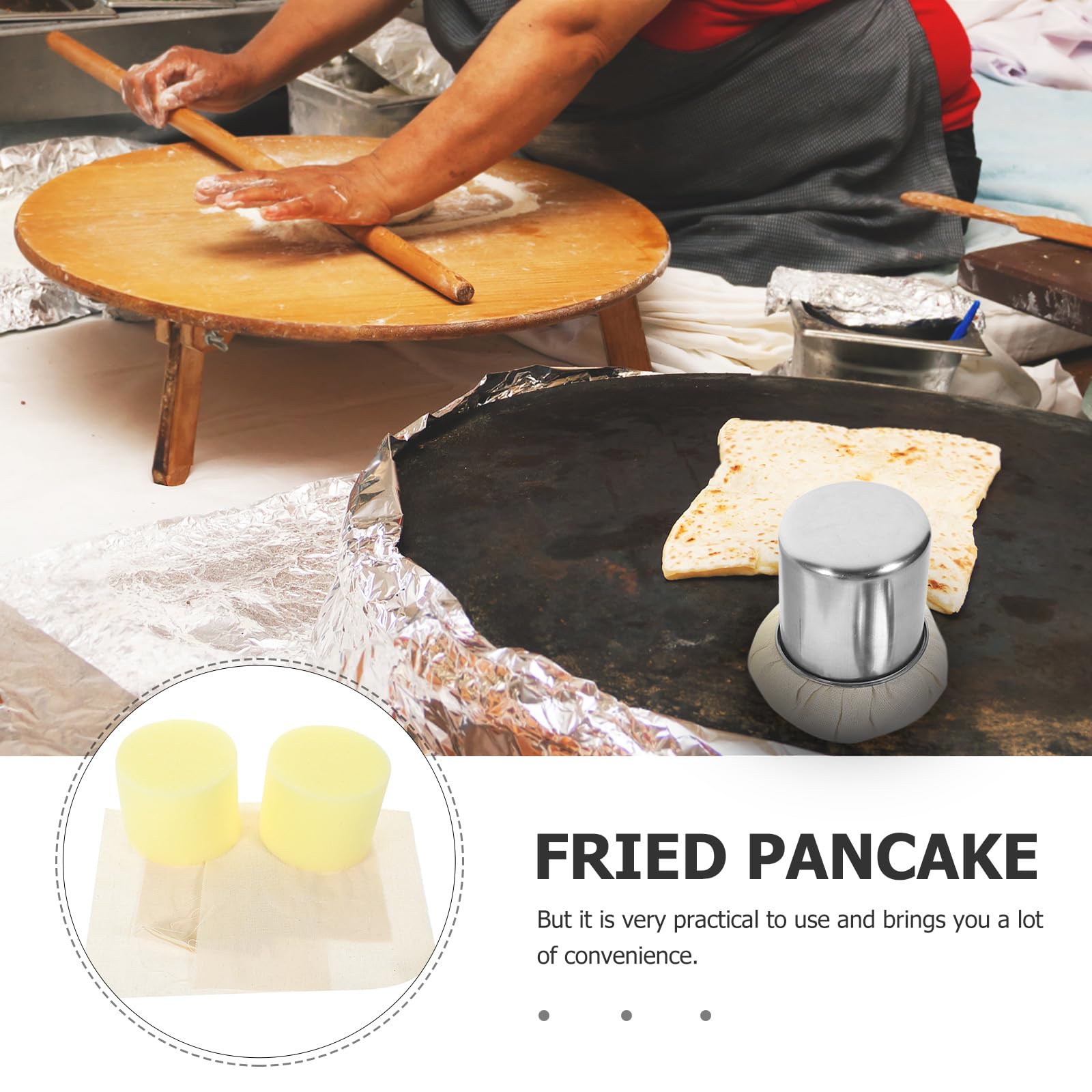 Tofficu 2 Tissus 2 Noyaux Brosse À Huile Pour Crêpes Avec Plateau Pratique Outil De Cuisine Multifonctionnel Pour Badigeonner Et Répartir L’Huile Uniformément
