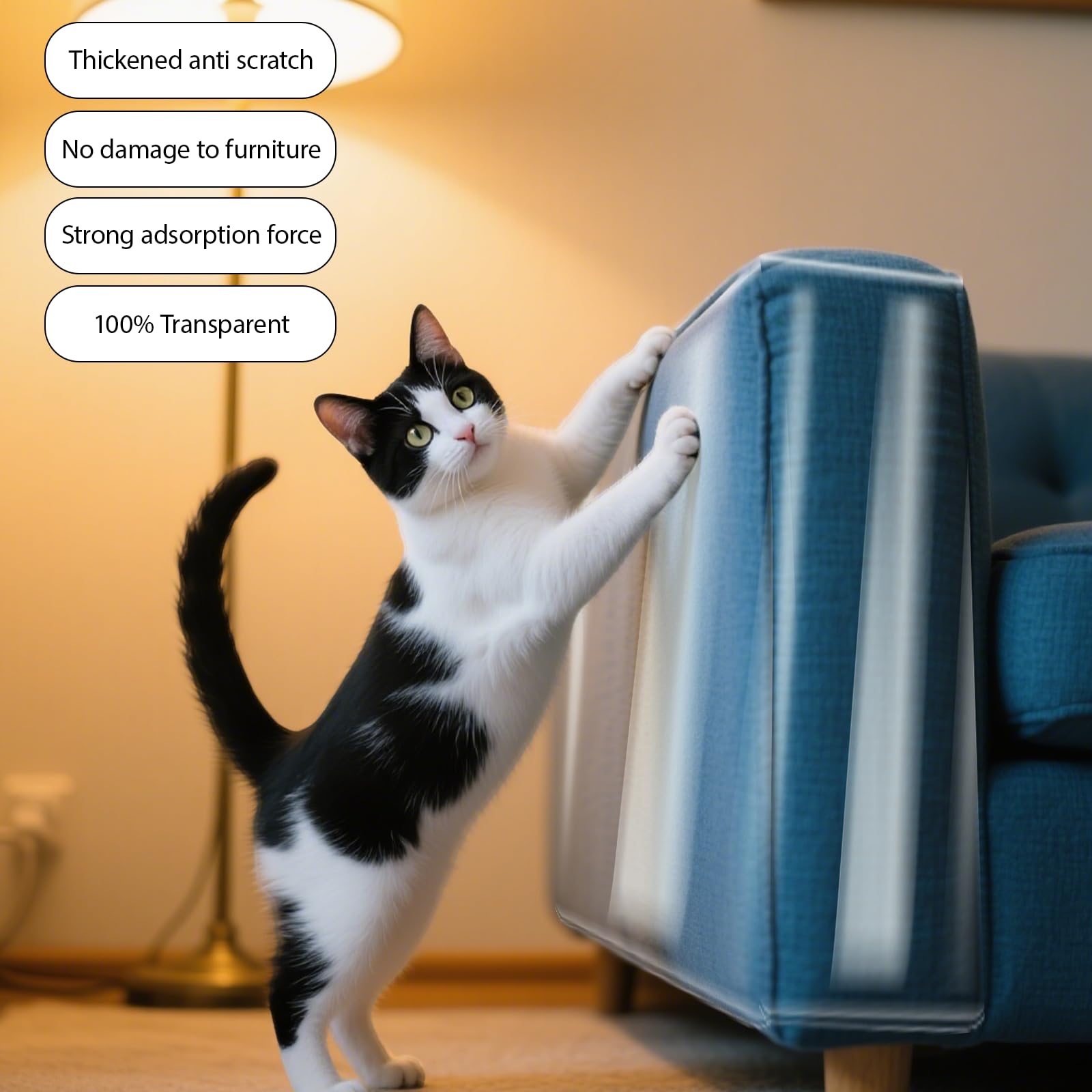 1Pcs Anti-Scratch Cat Deterrent Tape, Clear Furniture Protector - Image 4