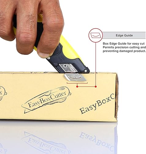 Miniatura 7 de EasyCut 2000 Cuchillo utilitario retráctil seguro para cortar cajas, amarillo, 09700