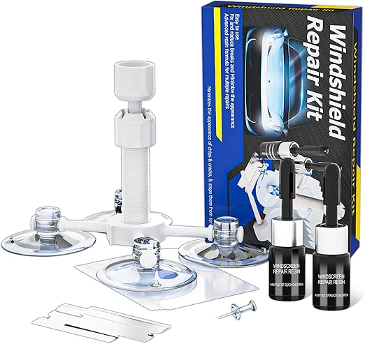 Holts Windshield Repair Kit, Car Windshield Crack Repair Kit, 2 Bottles Windshield Chip Repair Kit Quick Fix for Rock Chip Repair Kit Windshield Chips, Cracks, Bulls-Eye and Star-Shaped Crack